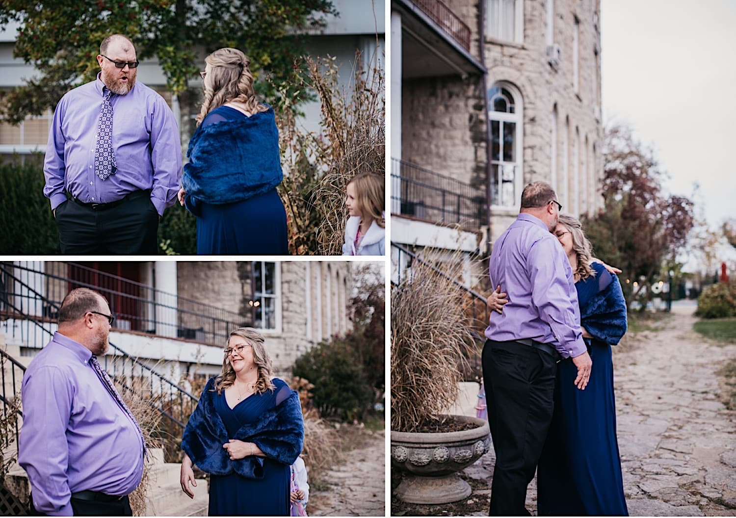 Groom sees bride for first time during first look