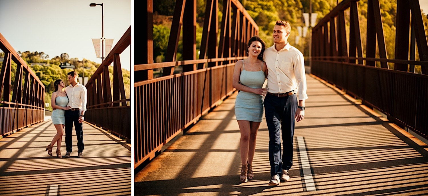 walking-across-two-rivers-park-bridge-engagement-session