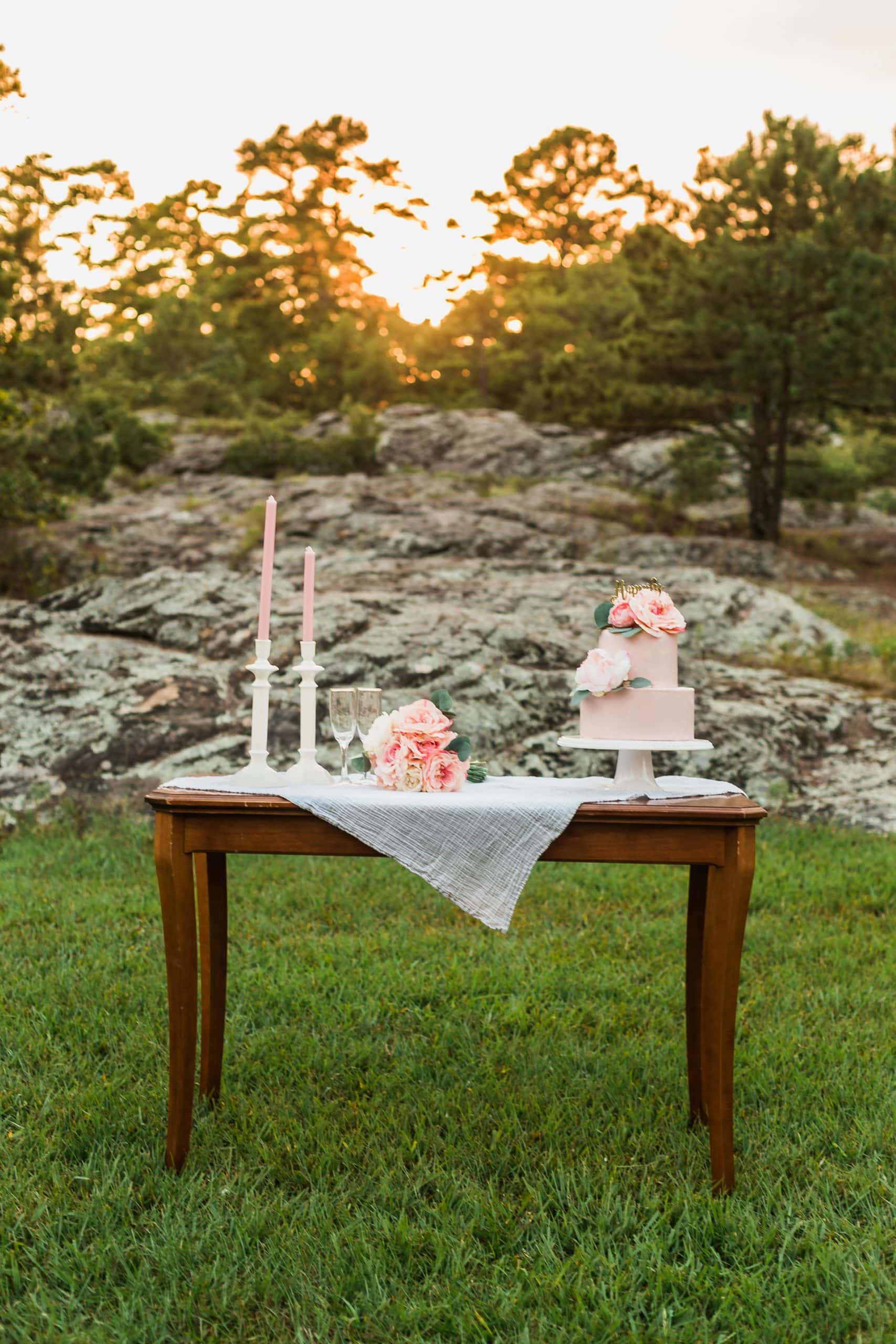 intimate table setting for elopement