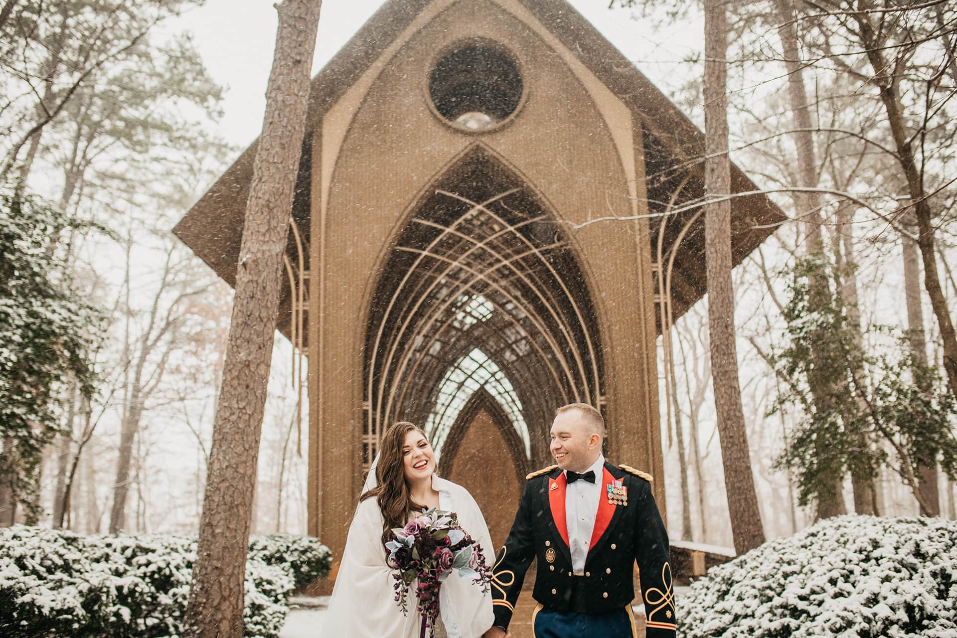 Mildred-B-Cooper-Chapel-in-snow-Northwest-Arkansas-Wedding-Venues