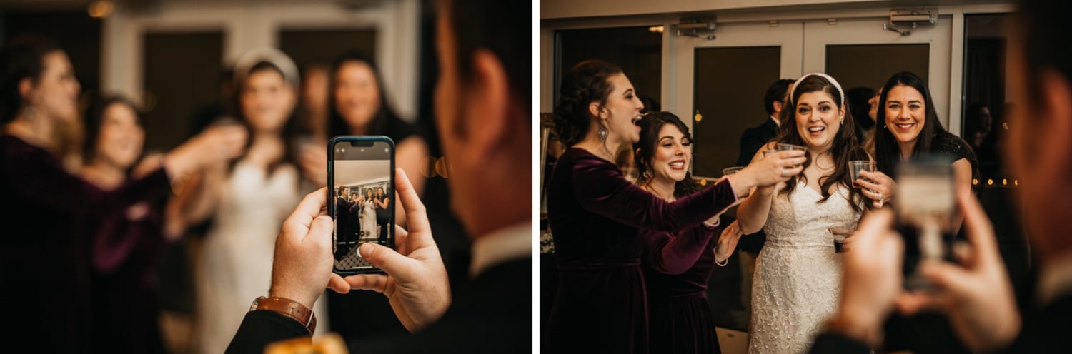 bride-taking-shots-with-wedding-guests